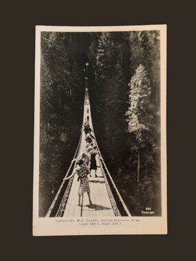 10/$25 Antique Blank Capilano Suspension Bridge Undivided Back Photo Postcard